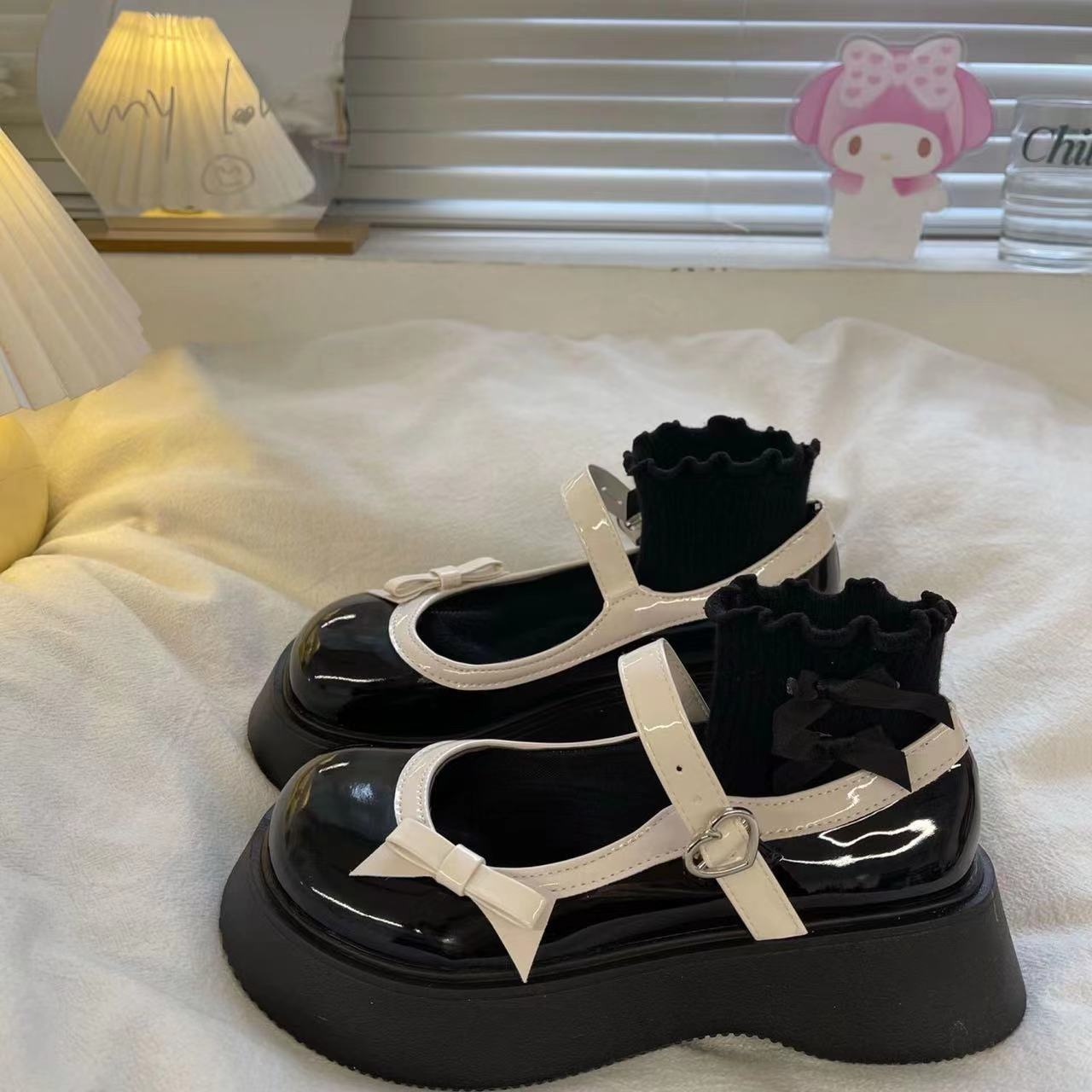 

Women s Mary Jane Shoes Round Toe with Bow Kawaii Platform Ladies Pumps Y2k 2025 Trend Fashion Summer on Sale Wholesale Slip 39 40