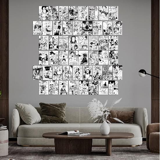 WOONKIT Anime Posters Pack - 50PCS 4X6 INCH MHA Anime Wall Collage Kit for Bedroom Wall, Dorm Decor, Teen Room Aesthetic