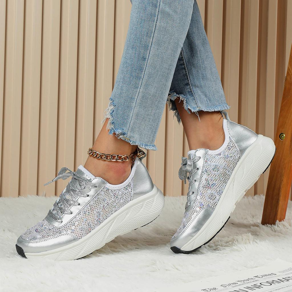 Women Plus Size 38-45 Chunky Sneakers Breathable Comfortable Elevator Designer Solid Color Trainers Walking Running Tennis Shoe