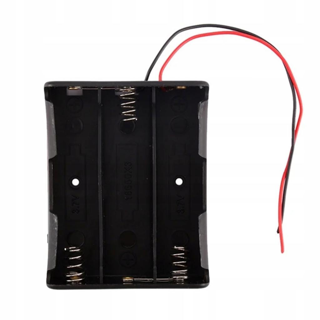 Rosfix Koszyk na Baterie 3 x 18650 – Otwarty Pojemnik z Przewodem 100mm | Wymiary 7,5 x 6 x 1,8 cm | Idealny do Projektów DIY