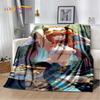Genshin Impact Cartone Animato Gioco Coperta Morbida di Peluche, Coperta di Flanella Coperta da Lancio per Soggiorno Camera da Letto Letto Divano Copertura da Picnic Bambini
