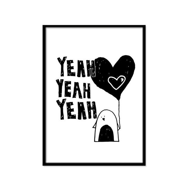 Cute Owl Cat Black and White Wall Animal Canvas Painting Decorative Hanging Painting Cuadros Decoracion Salon Minimalist Art