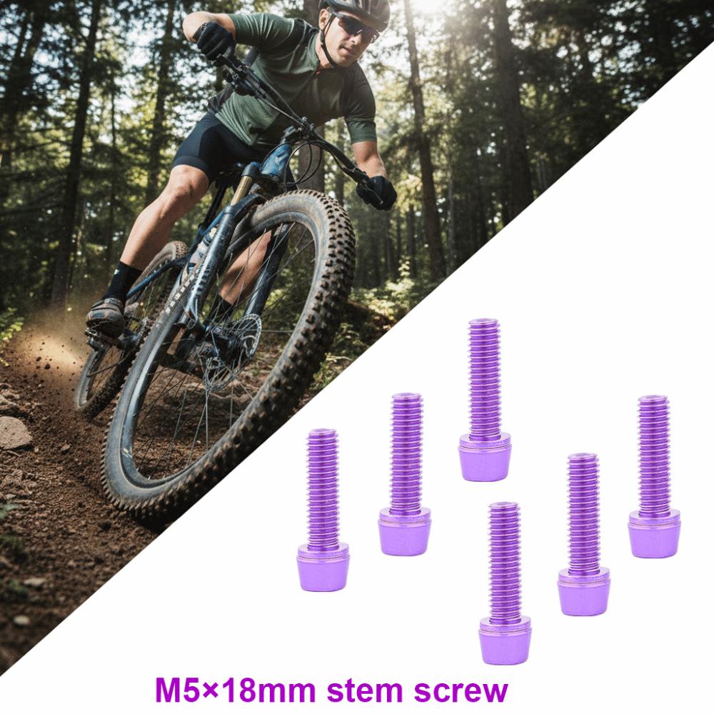 6 Pcs with Washer Handlebar Screws M5*18mm Bike Stem Bolts Durable Bike Stem Screws  Bike Accesssory