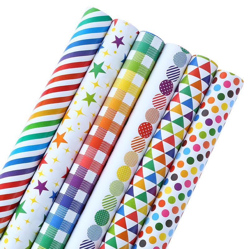 Geometric Pattern Gift Wrapping Paper for Children's Day & Birthdays