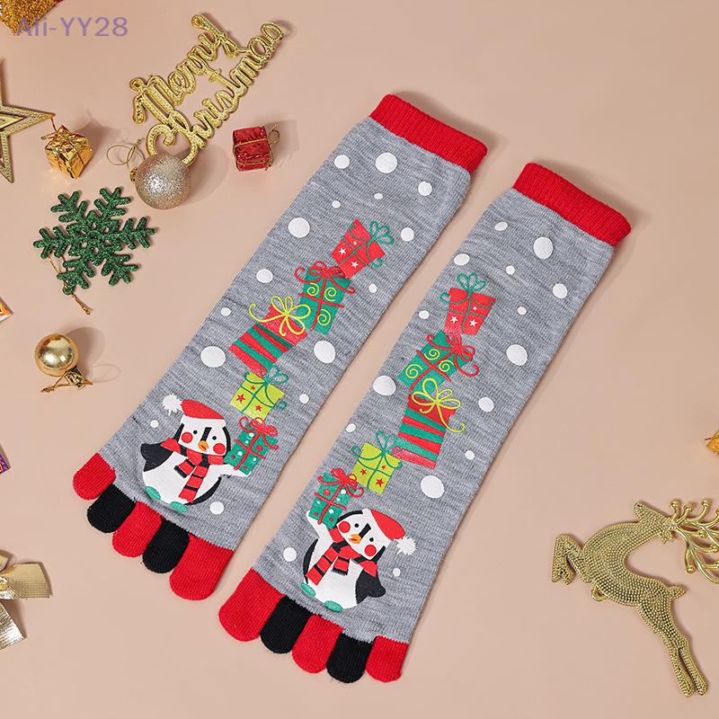 {YY28} Novelty Christmas Toe Socks Cartoon Funny Split Toe Socks Cotton Warm Sweat Absorbing Stockings Holiday Gift