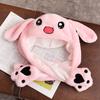 1pc 60cm Funny Rabbit Hat with Ears Moving Plush Toy Stuffed Soft Hat Doll Cute Birthday Gift FOR Kids Gir