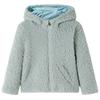 Children's Faux Fur Jacket, With Hood, Mint Green, 116