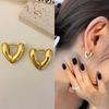 Geometric Ear Buckle Hoop Earrings for Women Girl Smooth Metal Round Circle Earring Luxury Fashion New Punk Jewelry Gifts