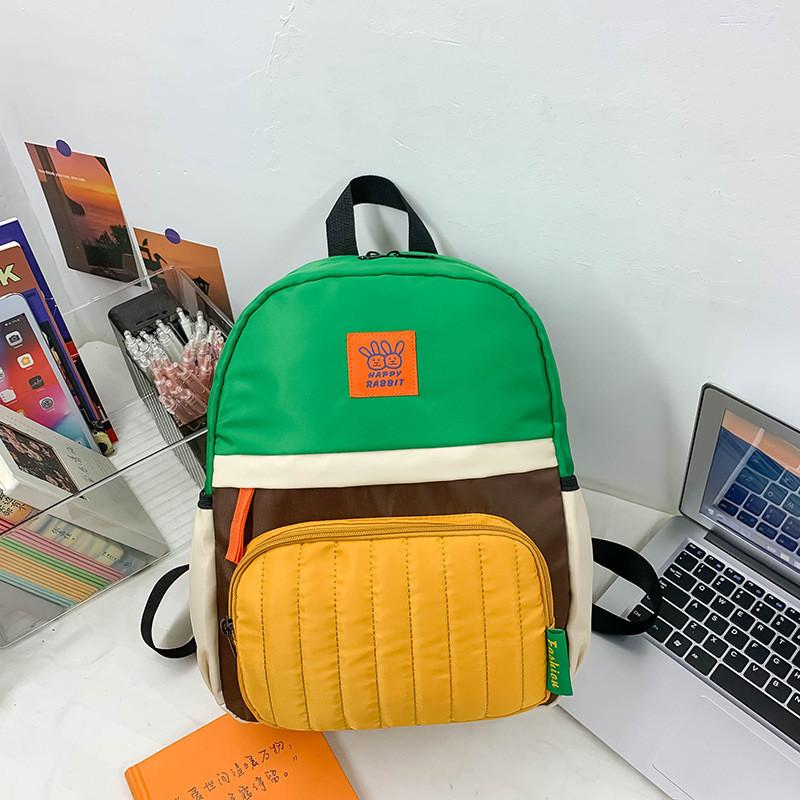 Versatile Unisex Colorblock Toddler Backpack Stylish Lightweight Canvas Design