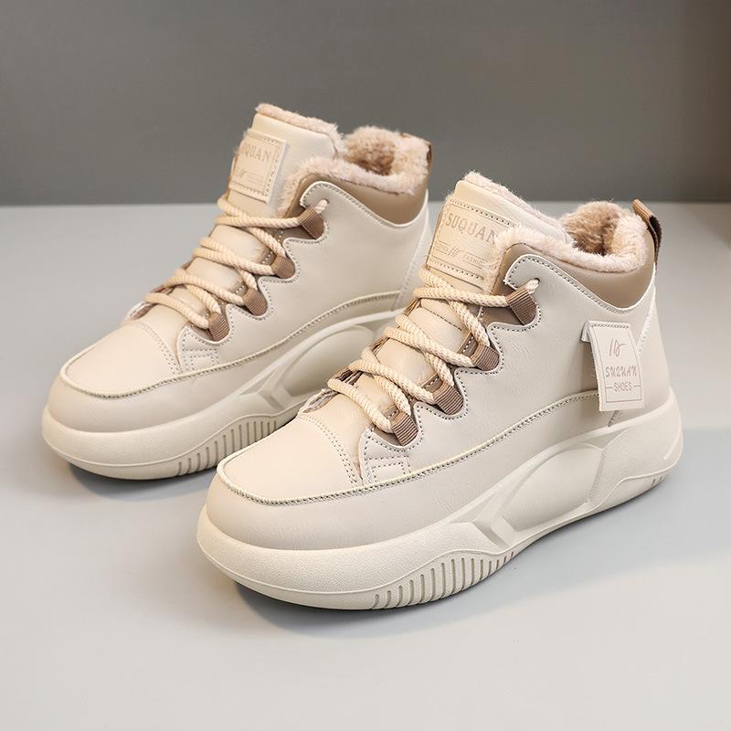 

[Customized] K8652 velvet dad shoes 2025 winter leisure new Korean version color matching student warm sports shoes 35