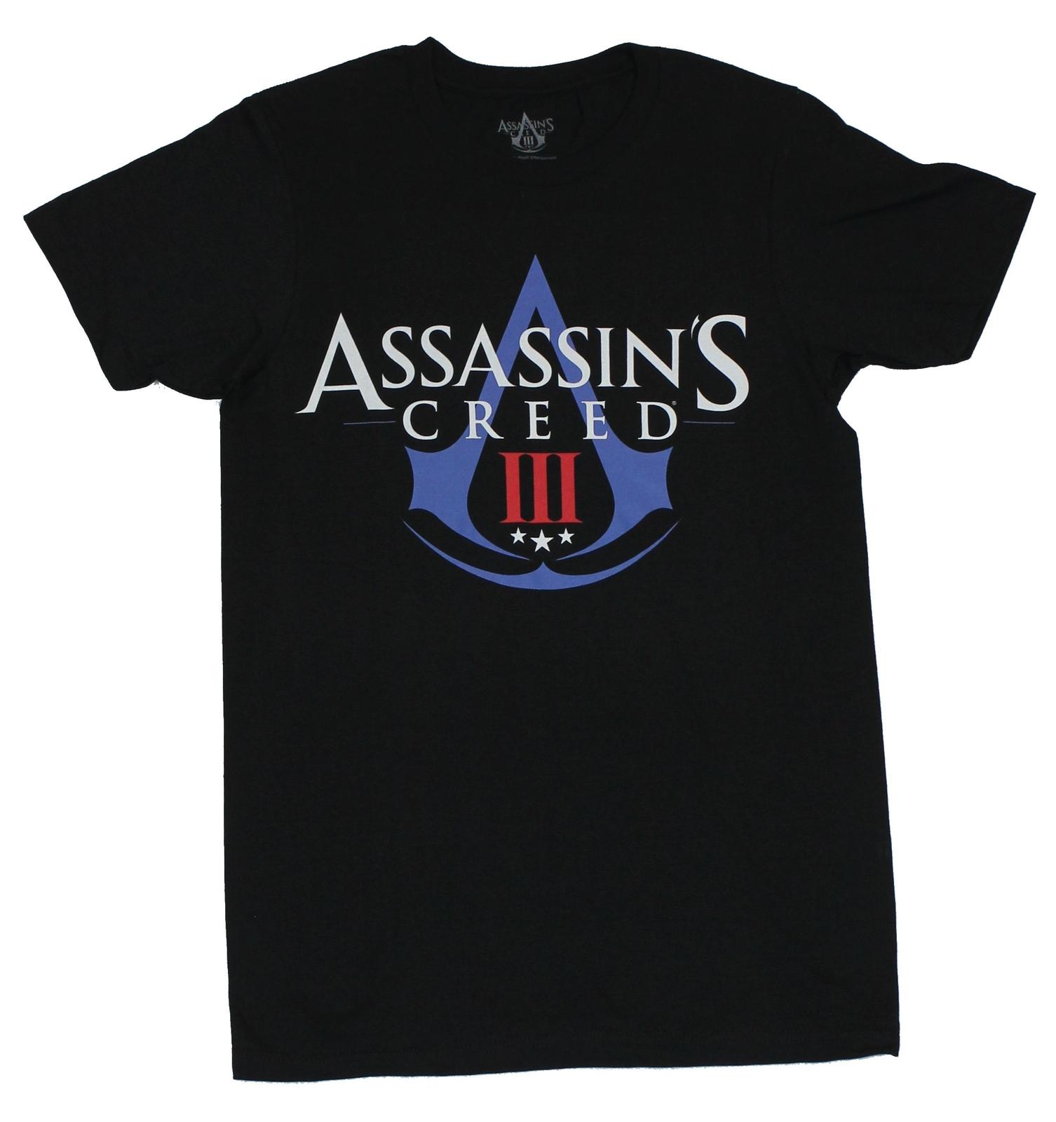 Assassin Creed III 3 Adult New T-shirt Blue Red Game Crest L