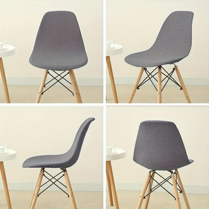 Elastic Stretch Curved Dining Room Chair Covers Jacquard Dining Chair Cover Stretch Short Back Chair Covers for Home Hotel Party