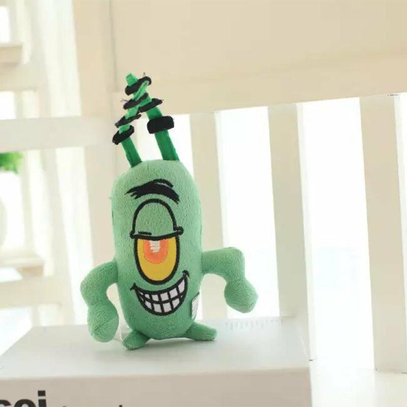 Cute Short Plush Cartoon Octopus Crab Starfish Snail Spongebob Series Toy Set