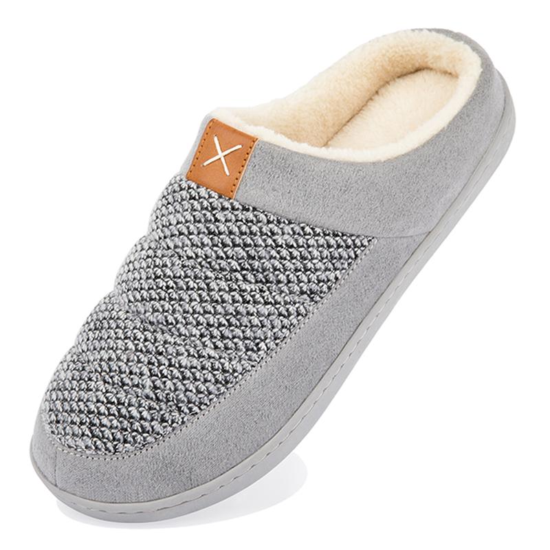 Модные домашние тапочки большого размера 48 49 для мужчин зимние плюшевые тапочки из пены с эффектом памяти теплые домашние тапочки 2024 года нескользящие черного цвета 49-50 серый 1960₽