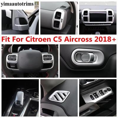 Steering Wheel / A Pillar / Gear Shift Knob Handle Bowl Cover Trim For Citroen C5 Aircross 2018 - 2024 ABS Interior Accessories