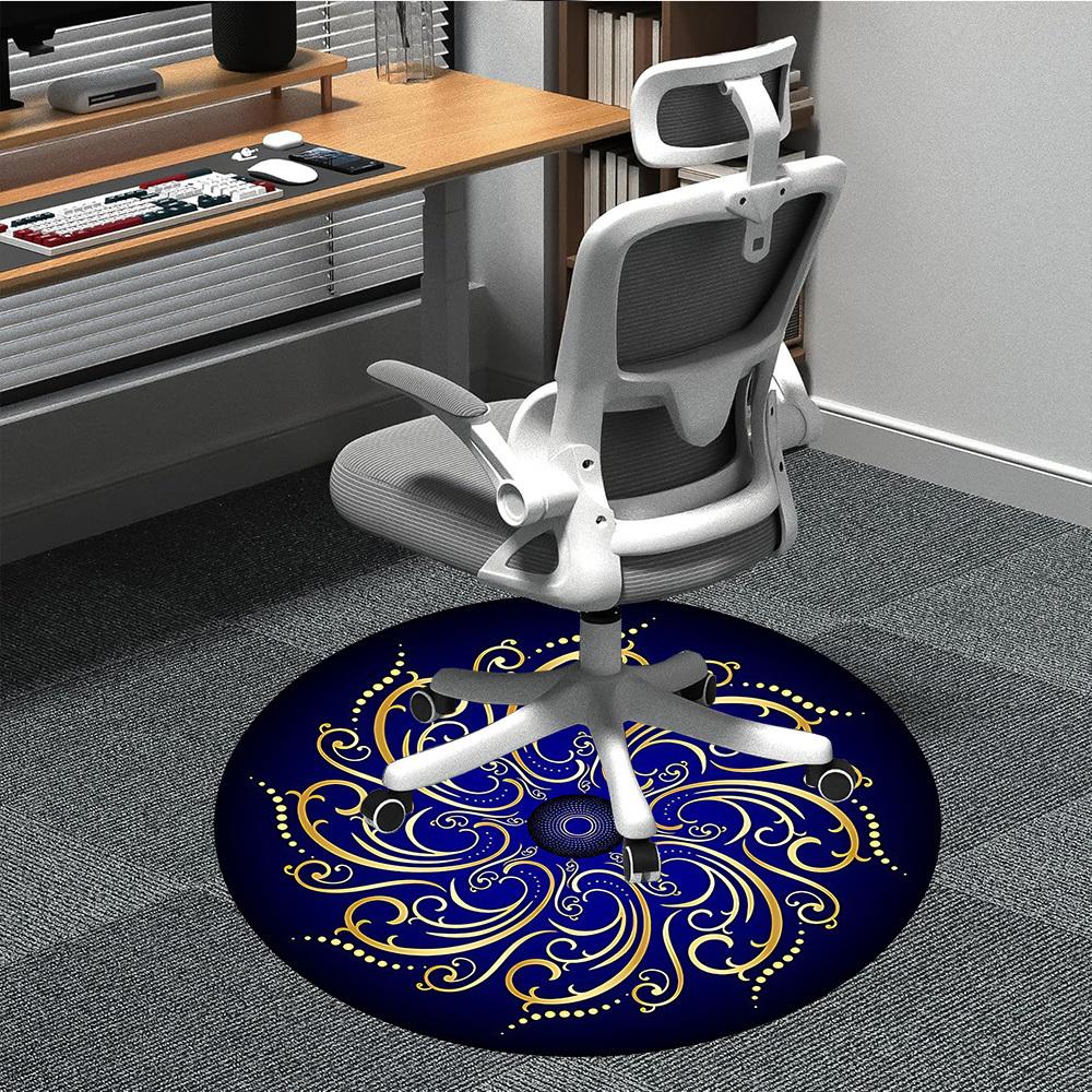 

1pc Golden Swirls Chair Carpet for Office, Soft Flannel Throw Mat, Perfect for Office,Holiday Party Decoration Choice yy251113130 80cm by 80cm