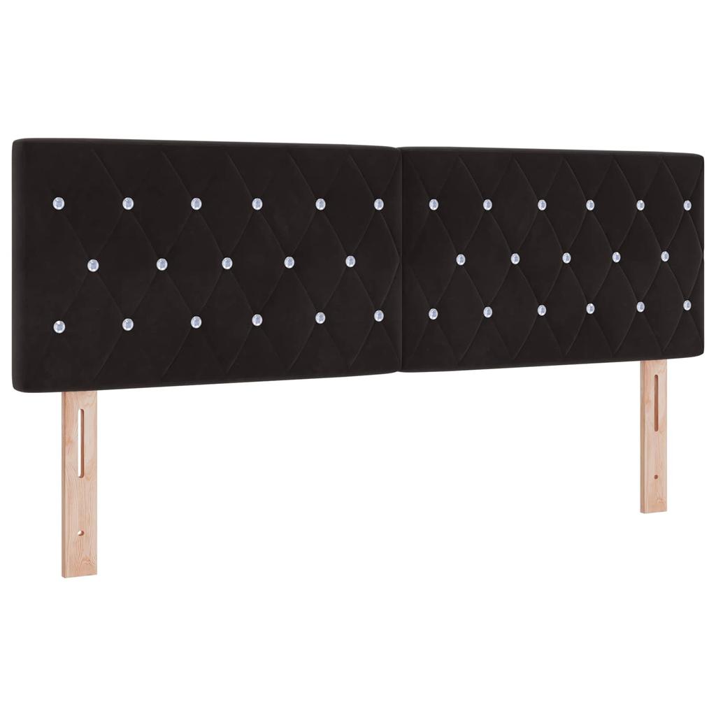 Box Spring Bed with Mattress Black 140 X 200 Cm Velvet