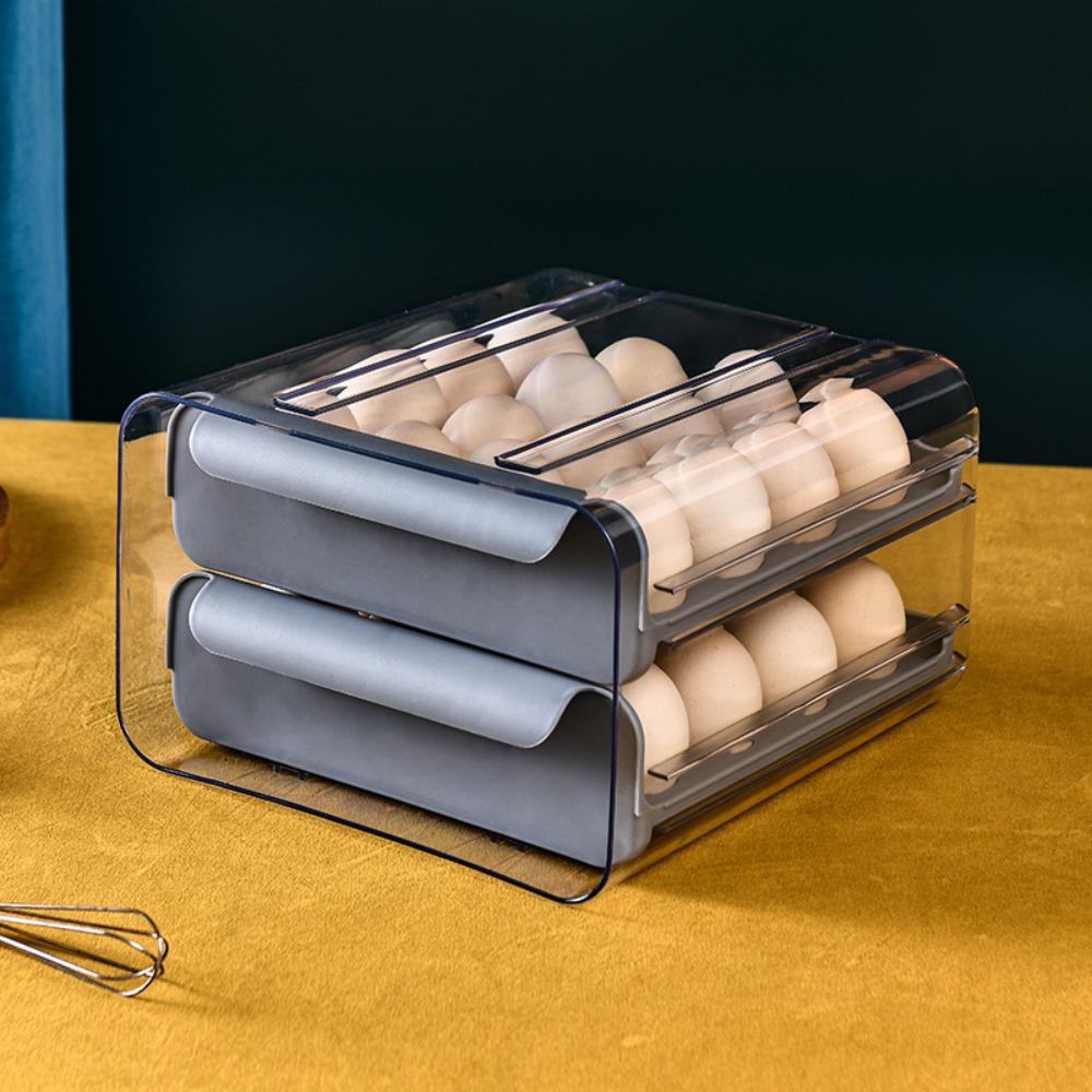 Transparent Egg Storage Box Plastic Kitchen Organizer Rack Sealed Kitchen Egg Box  Kitchen Storage