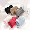 Women's Cosmetic Bag Zipper Velvet Letter Embroidery Solid Make Up Pouch for Cosmetics Toiletry Case Female Make Up Bags