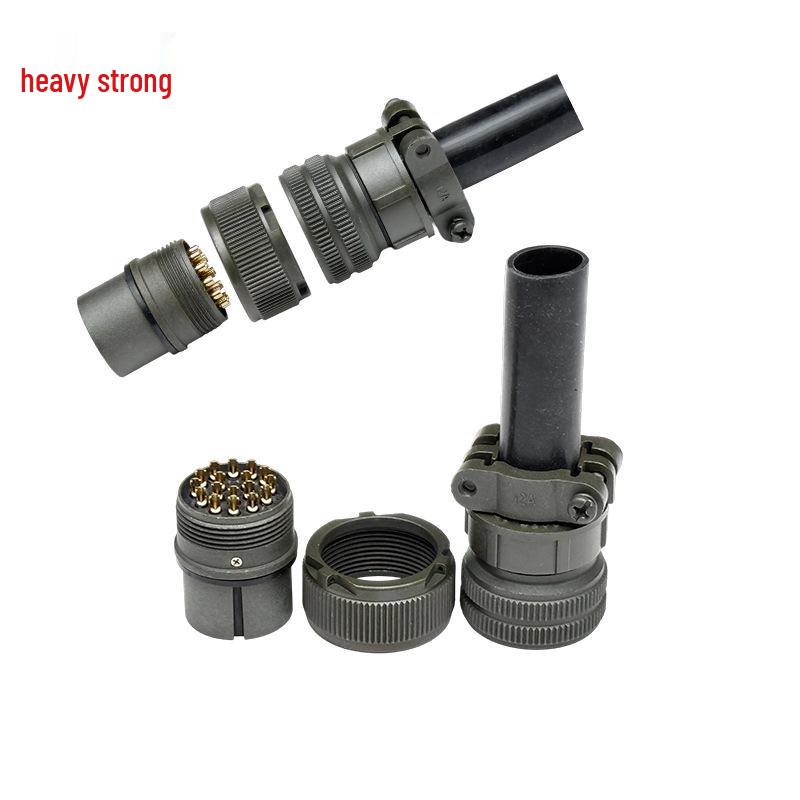 Heavy Duty 17-Pin Male-Female Connector Plug & Socket (US Standard, MS3106A20-29S/MS3102A20-29P)