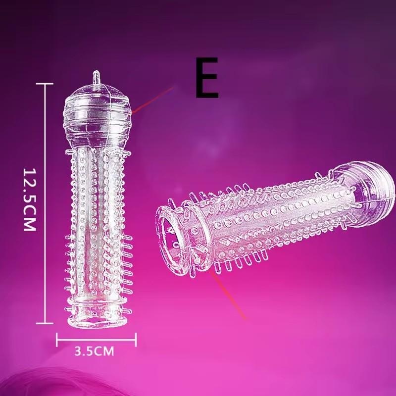 1PCS Reusable Dotted Spike Penis Sleeve for Men Delay Ejaculation Adult Sex Toy Cock Extender Dildo Cover