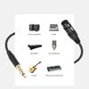 6.5ft Dual Core 6.35mm to XLR Cable with 48V Phantom Power Support