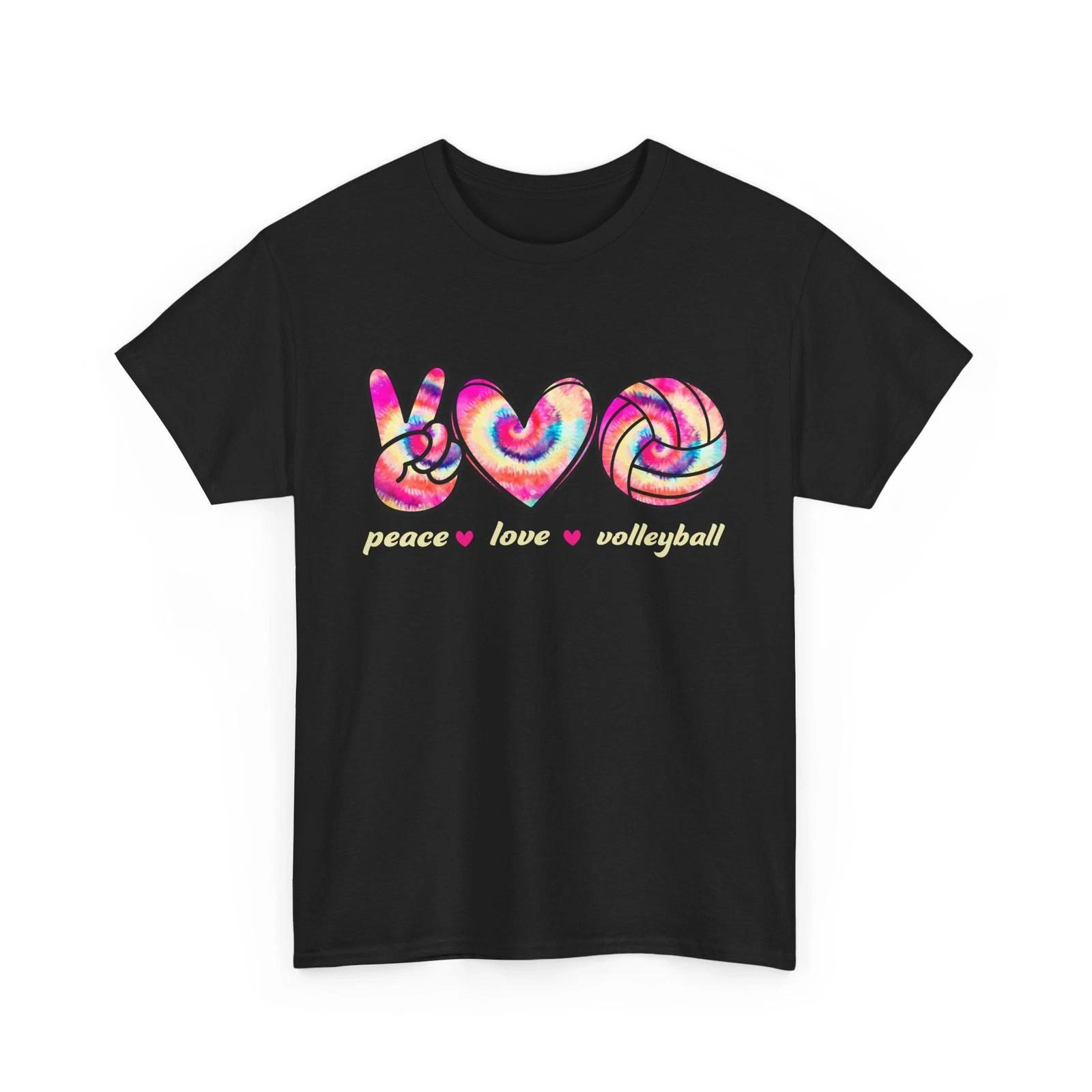 Peace Love Volleyball Shirt, Volleyball Player Sports Lovers Tie Dye Shirt 3XL