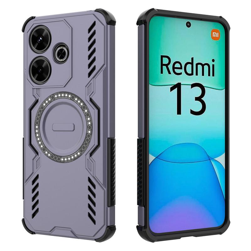 For Xiaomi Poco M6 4G Case Poco M6 4G Cover Heat Dissipation Magnetic Wireless Charging Protective Phone Cases Poco M6 4G Funda