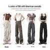 Women's Autumn/Winter 2025 Plush Rivet Design Wide-Leg Sweatpants