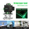 16 Lines 4D Green Cross Light Laser Level Auto Self Leveling 360° Rotary Measure Remote Control