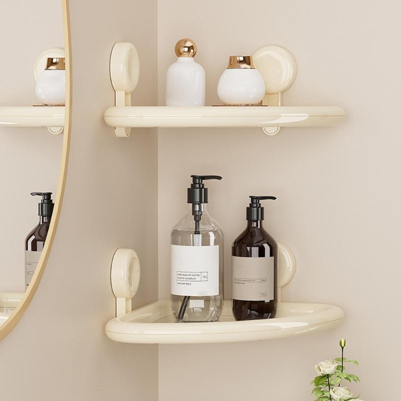 Triangle Shower Rack With Drain Holes Bathroom Wall Mounted Sturdy PET Materials Bath Organizers