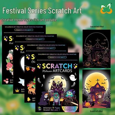 Kids' Scratch Art DIY Doodle Book Set: Creative Cartoon Festival Birthday Gift