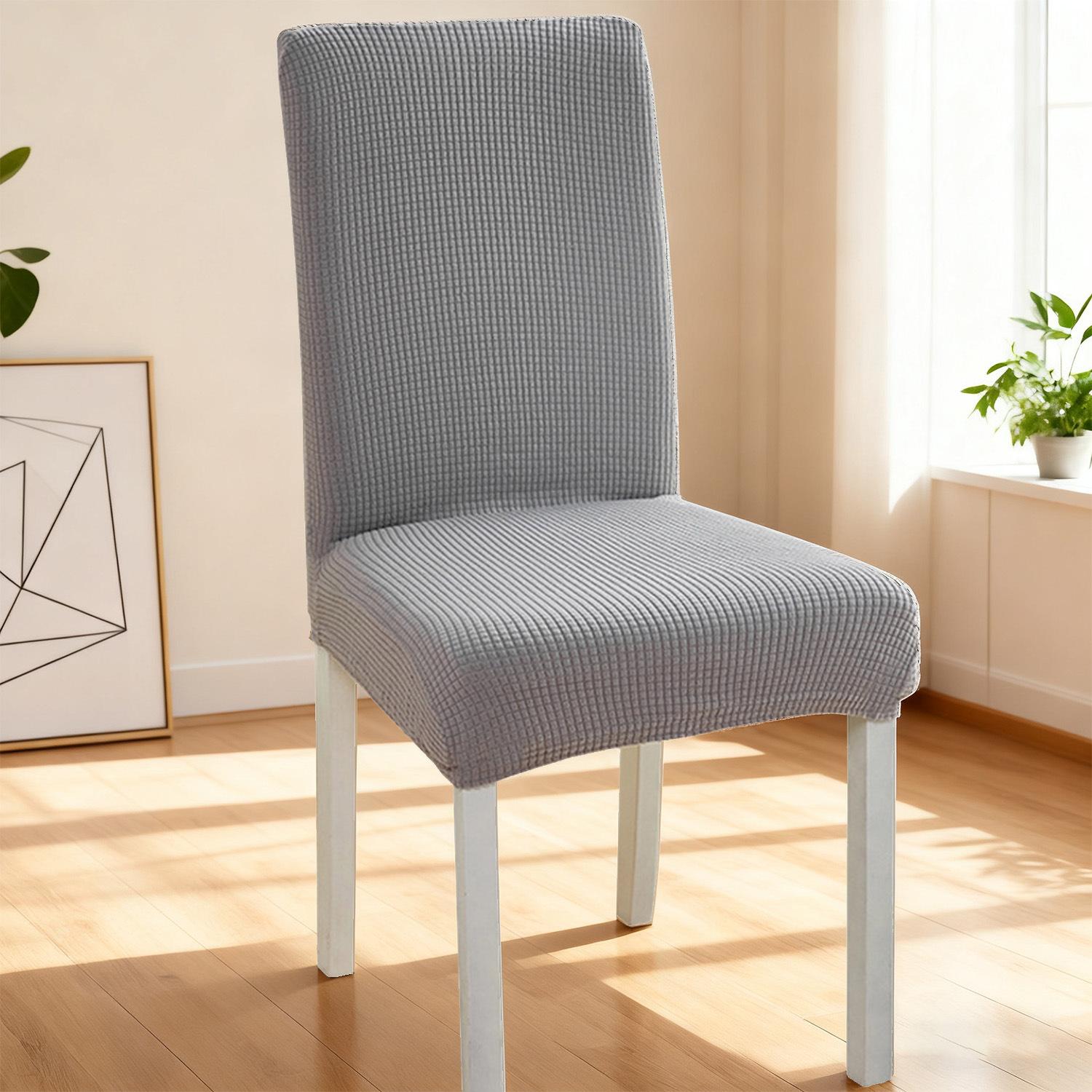 

Grid patterned fleece thickened elastic chair cover, el restaurant chair cover, anti fouling stool cover, seat chair cover 1pc