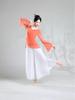 Women's Double Layer White Chiffon Dance Culottes - Wide Leg Flowy Pants for Classical Chinese Dance Practice