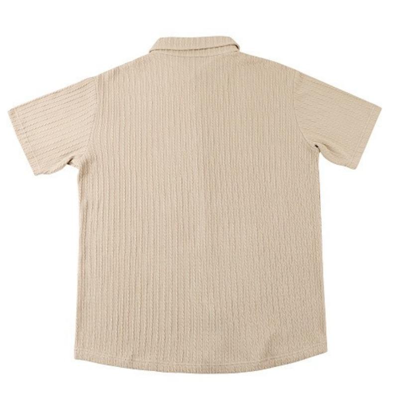 Men's European and American Summer Jacquard Lapel Polo Shirt Slim Fit Multi-color Men's Business Versatile Classic Style