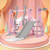 Kids Slide Swing Set, 4 In1 Baby Mini Playground, Freestanding Baby Playground with Non-Slip Ladder, Slide, Swing, Basketball Hoop Set