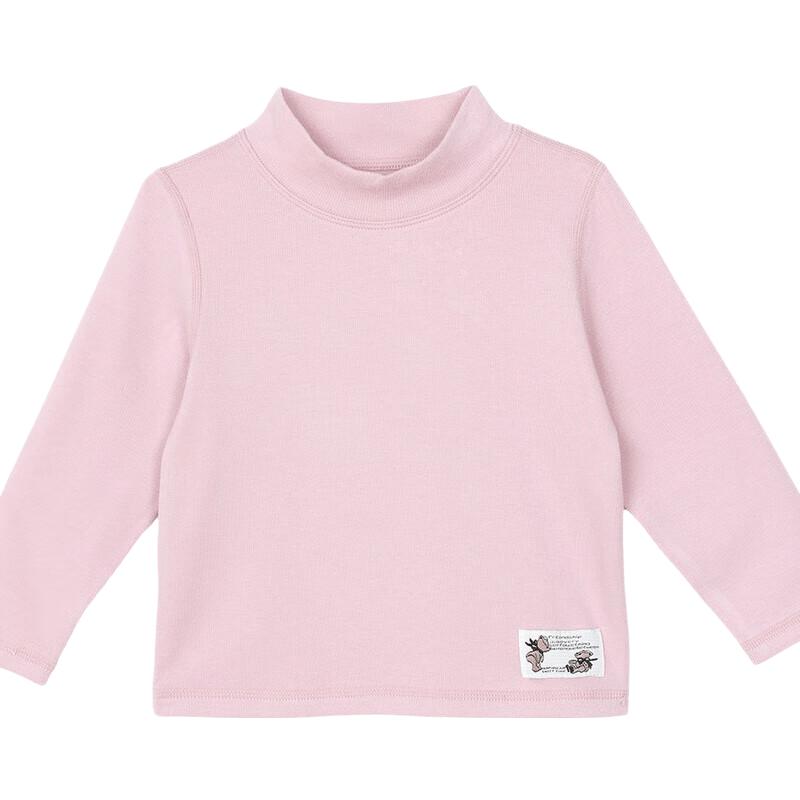 LUSON Kids' Fleece-Lined Half-High Collar T-Shirt
