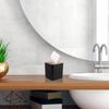 Modern Tissue Box Cover with Bamboo Lid, Square Tissue Holder,for bedrooms, Offices, bathrooms, Living Rooms etc(Black)