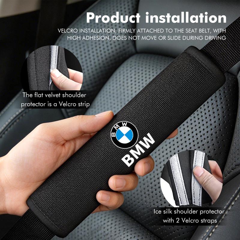 IAMS9 Car seat belt leather Shoulder Protector Safety Belt 2pcs For BMW M Sport M2 M3 M4 M5 M6 E46 E90 E60 F10 F20 E87 X3 X6