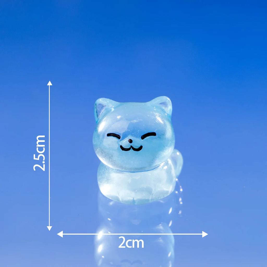 10 Colourful Lucky Kittens Glow In The Dark Mini Black Cats Home Decor Decorative Figurines Miniature Desk Decoration