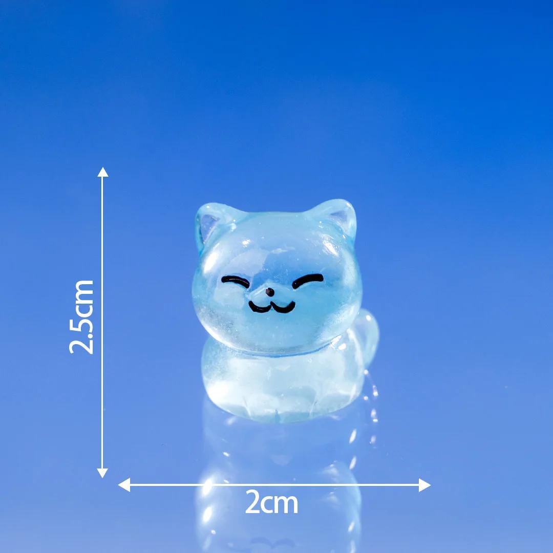 

10 Разноцветных Счастливых Котят Светятся в Темноте Мини Черные Кошки Домашний Декор Декоративные Фигурки Миниатюрное Украшение для Стола