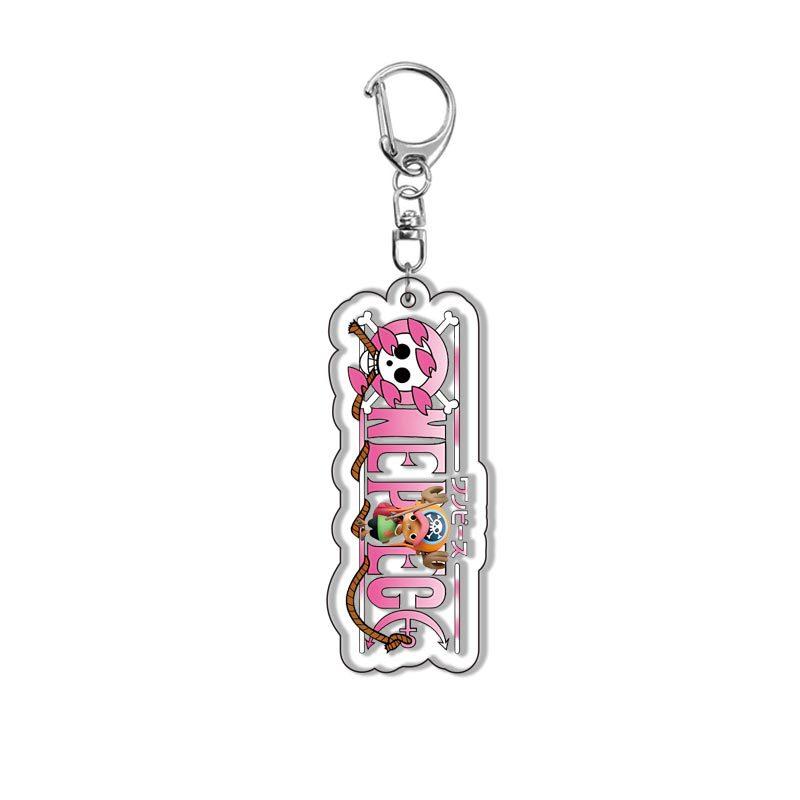 Portachiavi Ciondolo in Acrilico Anime One Piece Luffy Chopper Zoro Roronoa Accessorio per Zaino Alta Qualità Bel Design