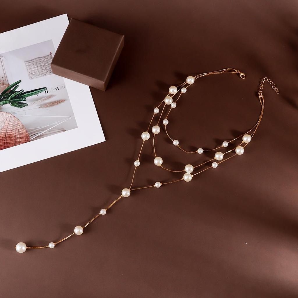 Vintage French Tassel Pearl Necklace for Women - Elegant Fashion NK25760