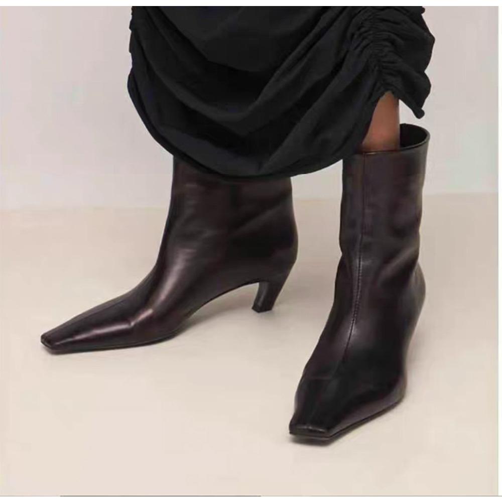 2026 Designer Winter New Fashion Ankle Short Boots Women Pointed Toe Elegant Thin Low Heel Dress Ladies Pumps Shoes