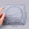 2pcs Multi-Functional Rotating Drawing Template, Geometric Measurement Tool, Ruler