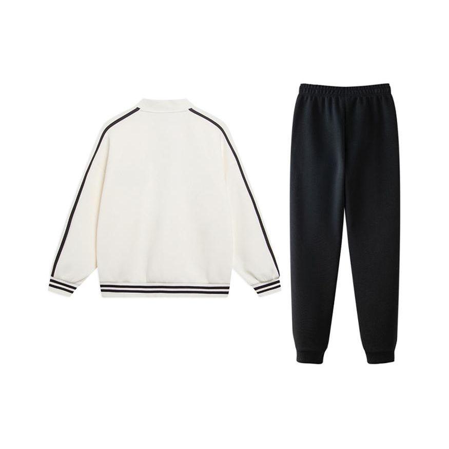 Li Ning Sport Fashion Series Color Baseball Collar Jacket Plain Loose Cuffed Knitted Sports Pants Casual Sports Suit Unisex suit YWDT355-1+AKLT809-1