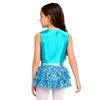 Girls 70s Disco Outfit Metallic Gloss Top Sequins Design Tassels Detail Ruffle Skirt Shorts Two Piece Set