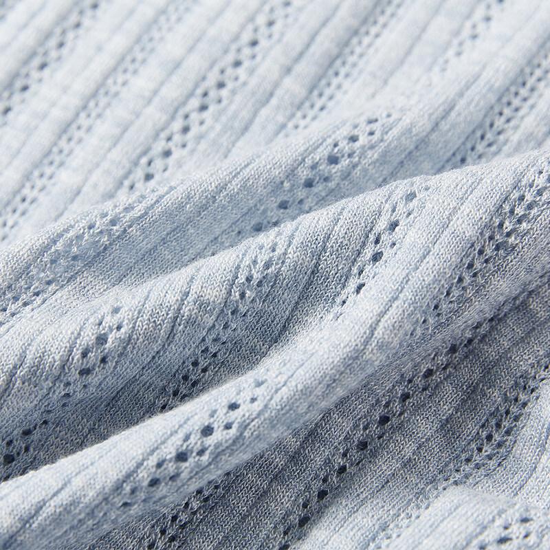 Women's Striped Openwork V-Neck Knit Cardigan