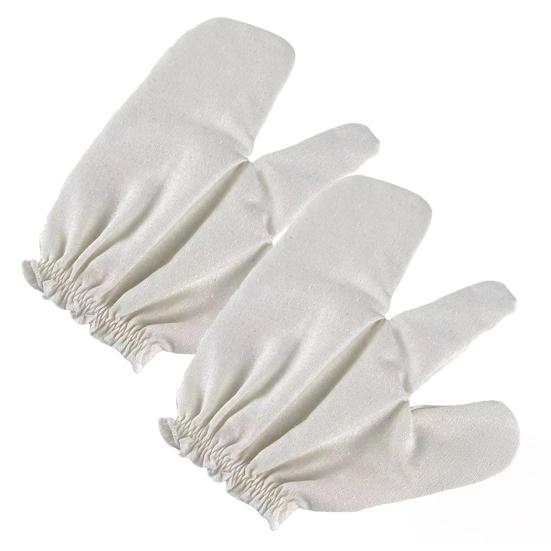 Garshana Rukavice Šedé Hedvábné Rukavice Ajurvédská Masáž Těla Exfoliační Rukavice pro Exfoliaci Koupelová Masáž Drhnutí