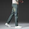 Winter Jeans Men's Warm Fleece Thickened Elastic Denim Pants Fashion Straight Elastic Retro Plush Velvet Pants